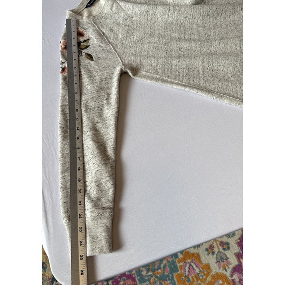 Abercrombie & Fitch Women’s S Boho Embroidered Floral Sweatshirt Tunic Dress - Picture 8 of 9